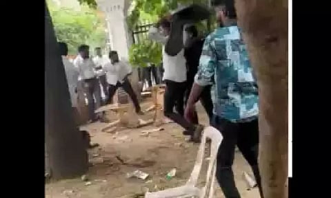 The video clip of two groups of advocates exchanging blows in the car parking area inside the Metropolitan Magistrate Court complex
