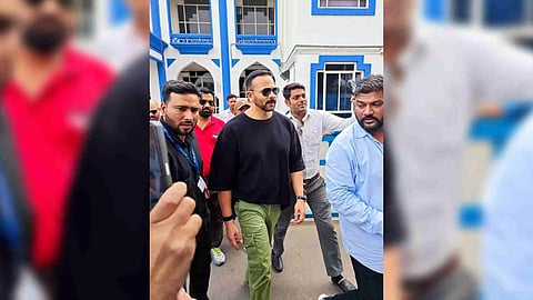 Director Rohit Shetty arrives at the airport, in Jodhpur (Photo/PTI)