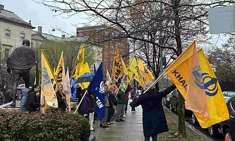 Khalistan flags (ANI)