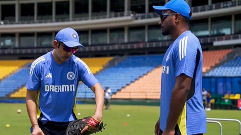 Gautham Gambhir with Sanju Samson (PTI)