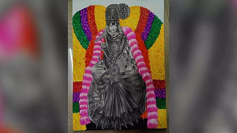 Monisha's realistic portrait ofMeenakshi Amman