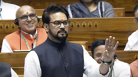 BJP MP Anurag Thakur in the House during the Monsoon session of Parliament (Photo/PTI)