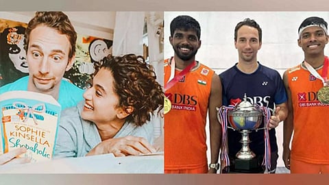 Taapsee Pannu, Mathias Boe with Satwiksairaj Rankireddy and Chirag Shetty (Image Source: Instagram, Mathias Boe X)