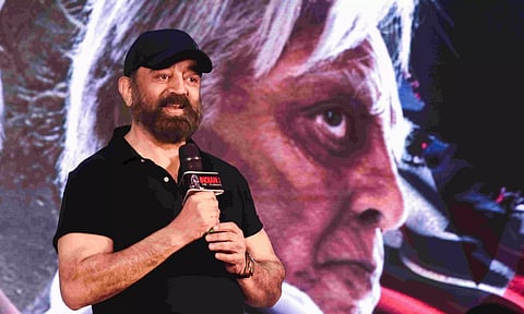 Actor Kamal Haasan speaks during film Indian 2 Press Meet (PTI)