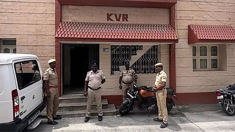 The office of construction contractor Balakrishnan