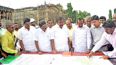 Ministers KN Nehru and S Muthusamy inquired on the progress of ‘Semmozhi Poonga’ works in Coimbatore