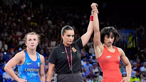 Vinesh Phogat winning moment (PTI) 