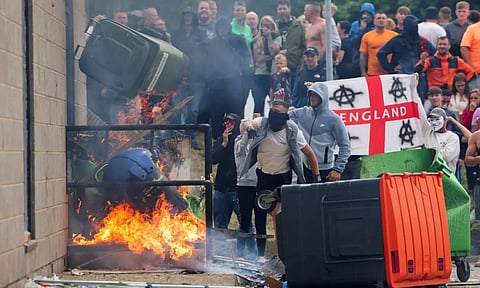 Visuals from riots in the UK (Reuters)