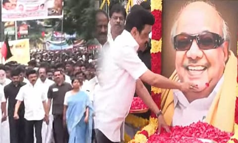 CM Stalin and other DMK party members in peace rally (Thanthi tv)