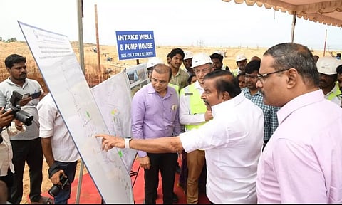Minister KN Nehru inspected sea water desalination plant in Perur