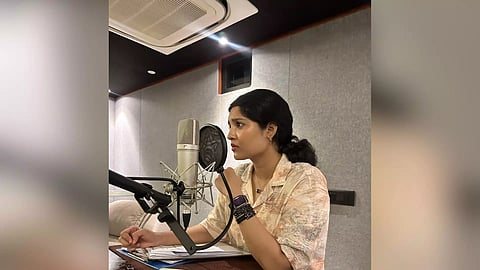  Ritika Singh from the dubbing session of 'Vettaiyan'