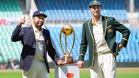 Rohit Sharma and Pat Cummings during the Border-Gavaskar Trophy in India (PTI)