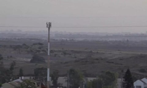 A view of the Gaza skyline from southern Israel, near the border with Gaza (AP)