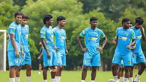 Chennaiyin FC players in action during a training session ahead of their last Group D match of the Durand Cup 2024 (PIC-CHENNAIYIN FC)