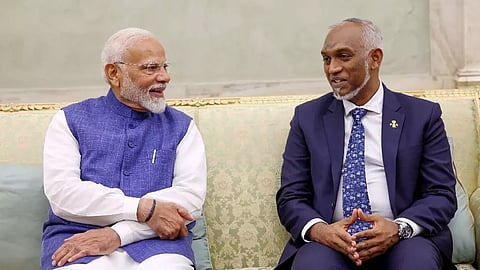 Prime Minister Narendra Modi with President of Maldives Mohamed Muizzu