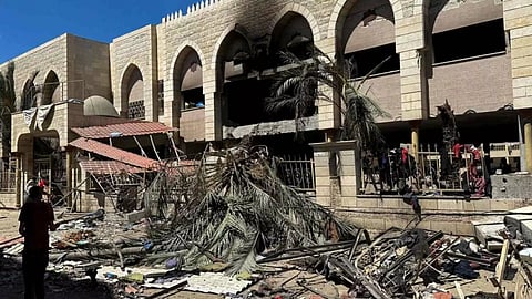 Damaged school sheltering due to Israeli strike (Reuters) 
