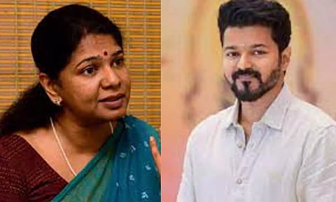 MP Kanimozhi, TVK president Vijay 