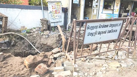Ongoing SWD work on Pantheon Road in Egmore