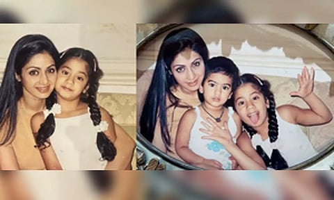  Actress-sisters Janhvi and Khusi Kapoor shared childhood pictures with their 'mumma' Sridevi (IANS)