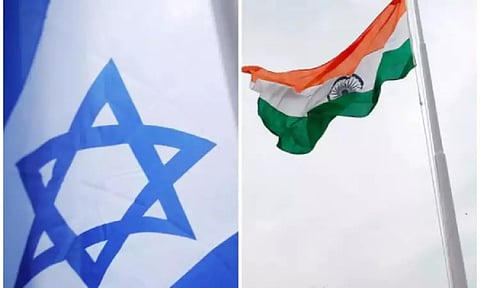 Flags of India and Israel