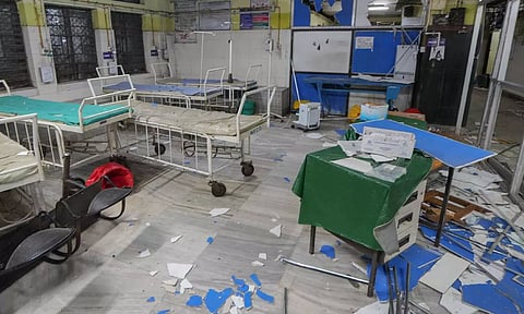 A ward of the RG Kar Medical College and Hospital after being vandalised by unidentified miscreants (PTI)