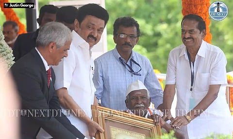 CM Stalin honoured individuals from various fields during the 78th Independence Day celebrations at Fort St. George, Chennai (Photo: Justin George)