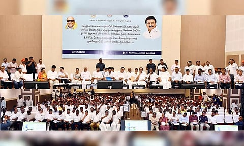 Northeast monsoon preparedness review meeting that was held at Ripon Building (Photo:X-@chennaicorp) 