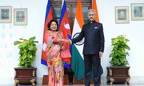 External Affairs Minister S Jaishankar with Nepal's Foreign Minister Arzu Rana Deuba (PTI)