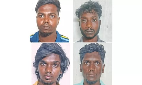 Babu (24), Manikandan (27), Vallarasan (21) and Charles (29)