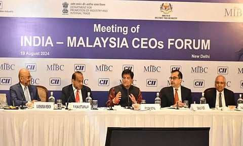 Union Minister Piyush Goyal attended India-Malaysia CEOs Forum in Delhi (X)