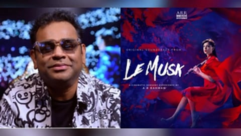 A. R. Rahman and poster of the movie ‘Le Musk’
