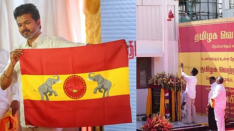 Vijay hoists TVK flag in Chennai (Photo: Justin George)