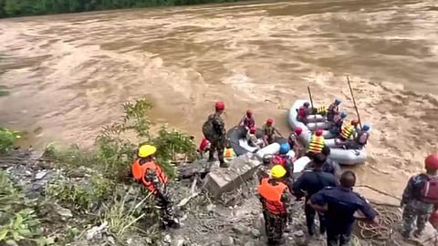 Rescuers from the accident spot