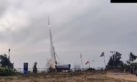 Visuals of RHUMI-1 rocket launch from Chennai coast (ANI)