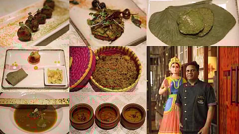 Dishes at Sangamithirai and Chef Murthi (R)