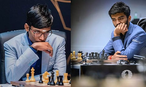  Indian Grandmaster R Praggnanandhaa; D Gukesh (PTI)
