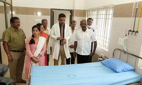 Health minister Ma Subramanian inspected the isolation wards set up at Rajiv Gandhi Government General Hospital for suspected Monkeypox cases on Tuesday.
