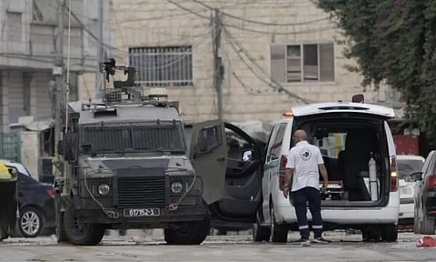 Israel military vehicles (AP)