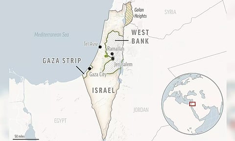 This is a locator map of Israel and the Palestinian Territories (AP)