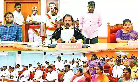 The corporation council meeting was chaired by Mayor Mu Anbalagan