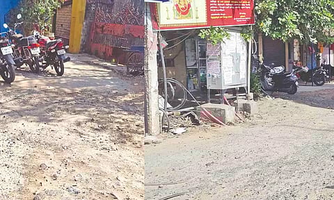 Residents witness minor incidents due to potholes on Karunigar street in Nerkundram