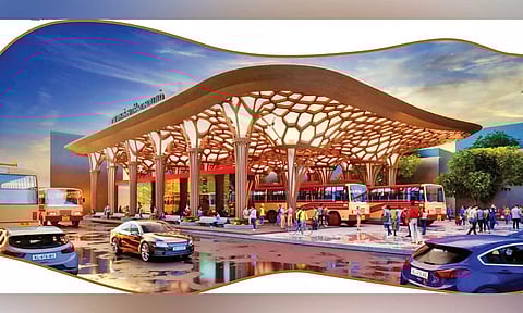 A model of the Thiru Vi Ka Nagar bus stand