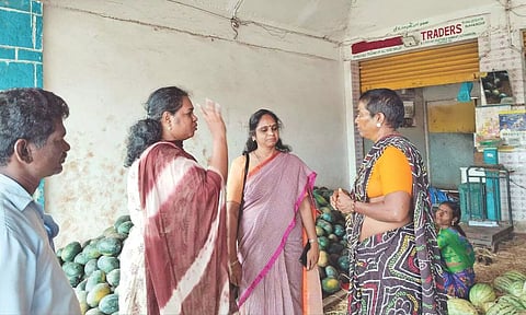 Officials of Tahdo and NSFDC interacting with one of the beneficiaries of the micro credit management plan