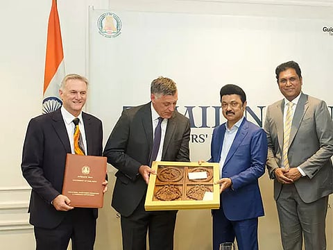 Tamil Nadu Chief Minister MK Stalin during business meeting. (Photo/X@mkstalin)