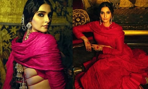Sonam Kapoor goes vibrant in red as she blends traditions with style