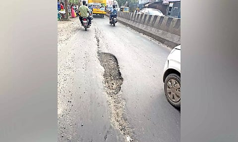 Huge craters emerge on Tambaram-Mudichur Road