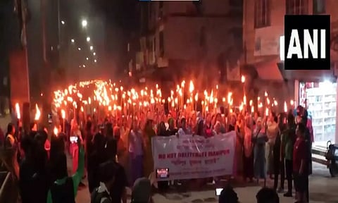 Women stage protest in Imphal, Manipur