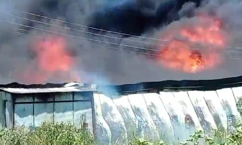 Massive fire breaks out at furniture shop in Coimbatore