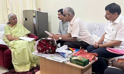Finance Minister Nirmala Sitharaman with All India Association of Chit Funds members