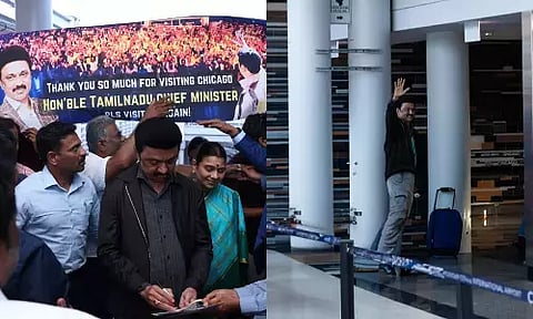 Chief Minister MK Stalin in Chicago airport 